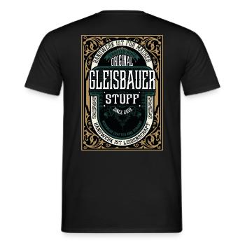 Original Gleisbauer, Robustes Handwerker-Shirt - Männer T-Shirt - Schwarz - Hinten - AI Model Male 178 light (178cm)