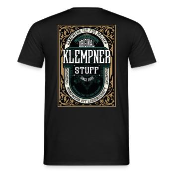 Original Klempner, Robustes Handwerker-Shirt - Männer T-Shirt - Schwarz - Hinten - AI Model Male 178 light (178cm)