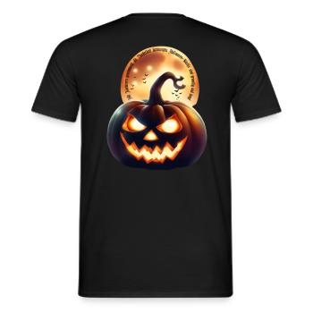 Halloween Kürbis Sprüche Grusel Fledermaus - Männer T-Shirt - Schwarz - Hinten - AI Model Male 178 light (178cm)