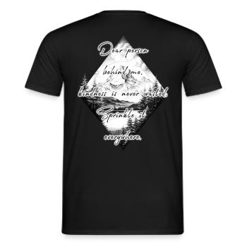 Saying for the person behind you Kindness - Men's T-Shirt - black - Back - AI Model Male 178 light (178cm)