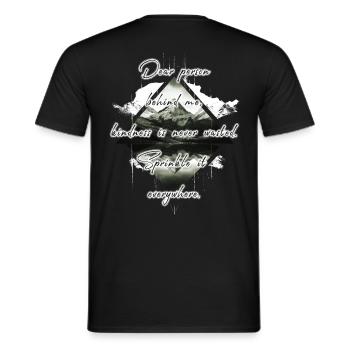 Saying for the person behind you Kindness - Men's T-Shirt - black - Back - AI Model Male 178 light (178cm)