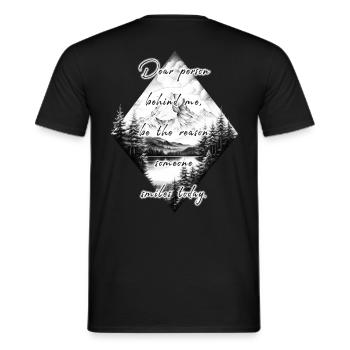Dire pour la personne derrière vous Apportez un sourire - T-shirt homme - noir - Dos - AI Model Male 178 light (178cm)