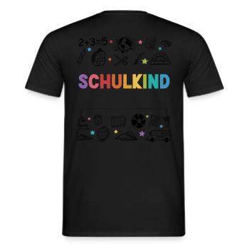 Schulkind Personalisierbar Name Schule Geschenk - Männer T-Shirt - Schwarz - Hinten - AI Model Male 178 light (178cm)