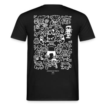 UNKNOWN STRENGTH DOODLES - Männer T-Shirt - Schwarz - Hinten - AI Model Male 178 light (178cm)