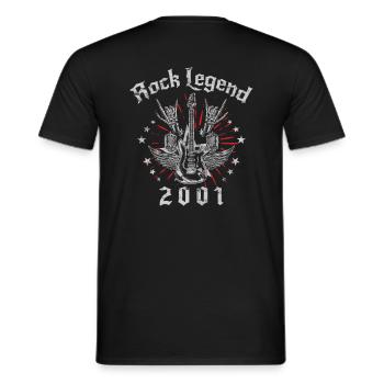 2001 Birthday Rock Legends Guitar - Men's T-Shirt - black - Back - AI Model Male 178 light (178cm)