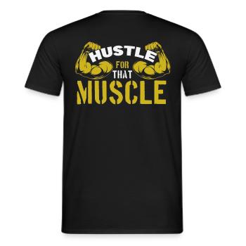 Se démener pour ce muscle - T-shirt homme - noir - Dos - AI Model Male 178 light (178cm)