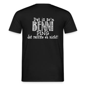 Benni - Männer T-Shirt - Schwarz - Hinten - AI Model Male 178 light (178cm)