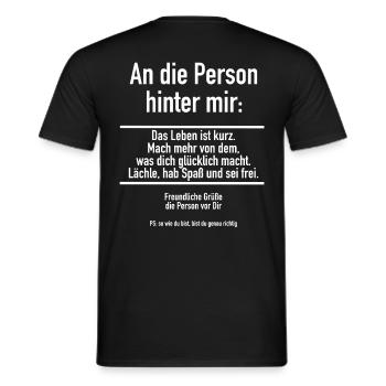 Motivation Spruch Sprüche Positiv Mindset Zuspruch - Männer T-Shirt - Schwarz - Hinten - AI Model Male 178 light (178cm)