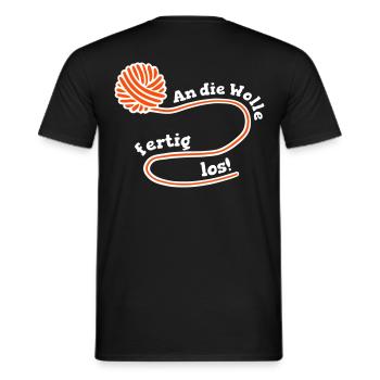 An die Wolle fertig, LOS! - Männer T-Shirt - Schwarz - Hinten - AI Model Male 178 light (178cm)