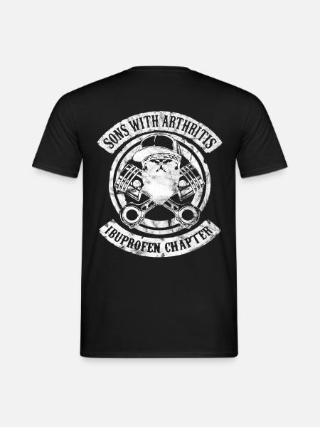 Sons with Arthritis weiß Retro Männer Sohn Biker - Männer T-Shirt - Schwarz