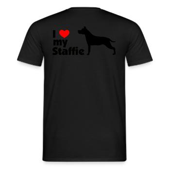 I Love My Staffie - T-shirt homme - noir - Dos - AI Model Male 178 light (178cm)