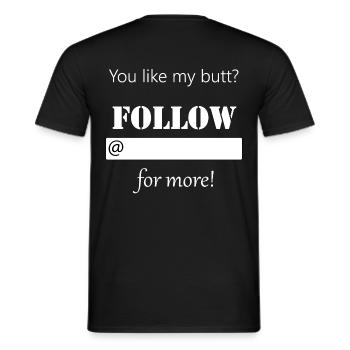 Influncer butt - Men's T-Shirt - black - Back - AI Model Male 178 light (178cm)