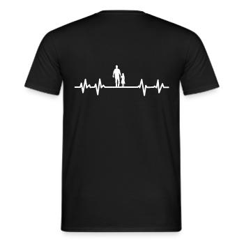 heartbeat father and daughter - T-shirt homme - noir - Dos - AI Model Male 178 light (178cm)
