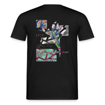 Abstract Lily - Men's T-Shirt - black - Back - AI Model Male 178 light (178cm)