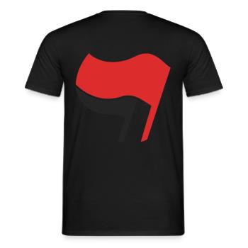 ROT SCHWARZ ANTIFA FLAGGE antifeixiste pais fcknzs - Männer T-Shirt - Schwarz - Hinten - AI Model Male 178 light (178cm)