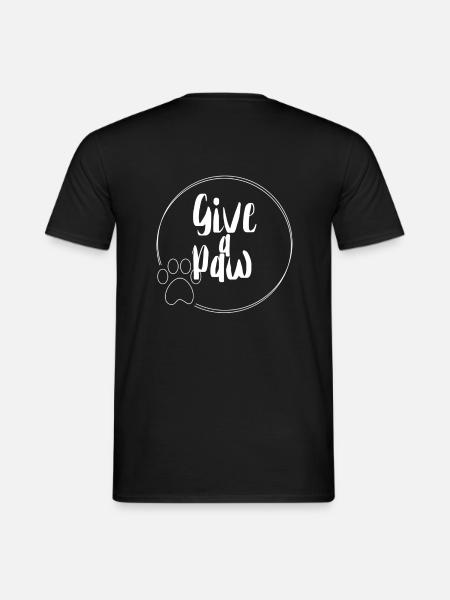 Give a Paw weiß - Männer T-Shirt - Schwarz