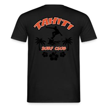 tahiti surfing design 1 - Men's T-Shirt - black - Back - AI Model Male 178 light (178cm)