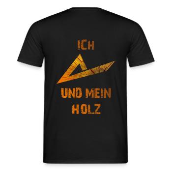 Ich und mein Holz - Männer T-Shirt - Schwarz - Hinten - AI Model Male 178 light (178cm)