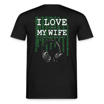 I LOVE IT WHEN MY WIFE LETS ME PLAY VIDEO GAMES - T-shirt homme - noir - Dos - AI Model Male 178 light (178cm)