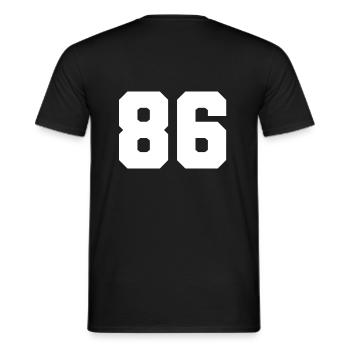 Team 86 - Men's T-Shirt - black - Back - AI Model Male 178 light (178cm)