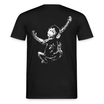 Singe Singe Singes Singes Chimpanzés Grimpent Chimpanzé Vintage - T-shirt homme - noir - Dos - AI Model Male 178 light (178cm)