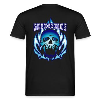 Grenzganger Grenzenlos Totenkopf Motorradfahrer - Männer T-Shirt - Schwarz - Hinten - AI Model Male 178 light (178cm)