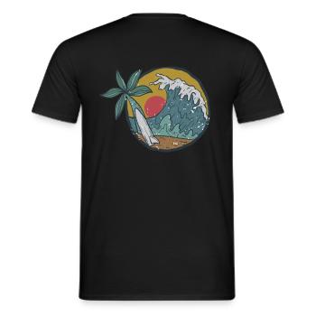 Plage - T-shirt homme - noir - Dos - AI Model Male 178 light (178cm)