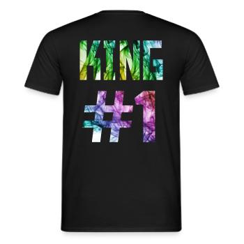 KING 01, King # 1, Queen Design dans le magasin - T-shirt homme - noir - Dos - AI Model Male 178 light (178cm)