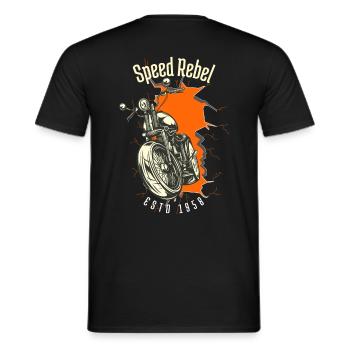 Speed Rebel ESTD 1958 - Biker and Chapter Design - Men's T-Shirt - black - Back - AI Model Male 178 light (178cm)
