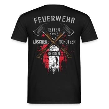 Retten Löschen Bergen Schützen - Männer T-Shirt - Schwarz - Hinten - AI Model Male 178 light (178cm)