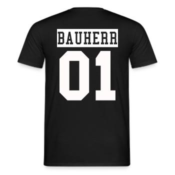 Bauherr 01 Hausbau Richtfest Eigenheim Baustelle - Männer T-Shirt - Schwarz - Hinten - AI Model Male 178 light (178cm)