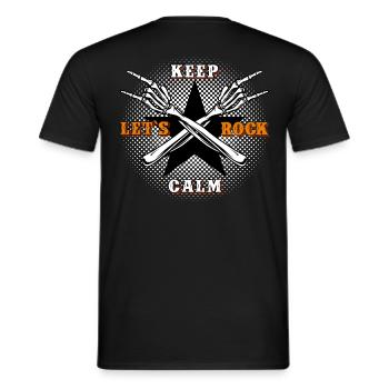 Keep Calm Lets Rock - Männer T-Shirt - Schwarz - Hinten - AI Model Male 178 light (178cm)