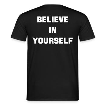 believe in yourself - Men's T-Shirt - black - Back - AI Model Male 178 light (178cm)