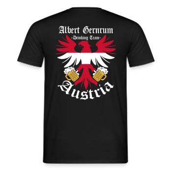 Sauf Trikot Österreich Drinking Team, Albert - Männer T-Shirt - Schwarz - Hinten - AI Model Male 178 light (178cm)