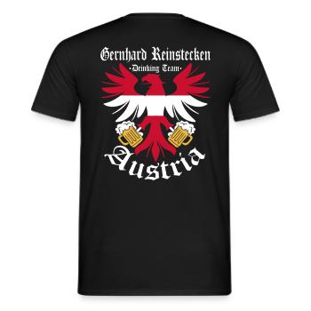 Sauf Trikot Österreich Drinking Team, Gernhard - Männer T-Shirt - Schwarz - Hinten - AI Model Male 178 light (178cm)