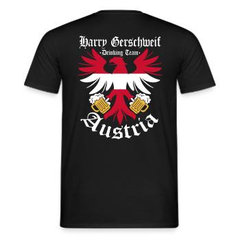 Sauf Trikot Österreich Drinking Team, Harry - Männer T-Shirt - Schwarz - Hinten - AI Model Male 178 light (178cm)