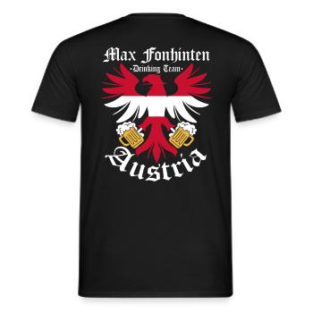 Sauf Trikot Österreich Drinking Team, Max - Männer T-Shirt - Schwarz - Hinten - AI Model Male 178 light (178cm)