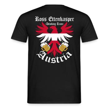 Sauf Trikot Österreich Drinking Team, Ross - Männer T-Shirt - Schwarz - Hinten - AI Model Male 178 light (178cm)