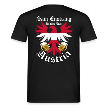 Sauf Trikot Österreich Drinking Team, Enstrang - Männer T-Shirt - Schwarz - Hinten - AI Model Male 178 light (178cm)