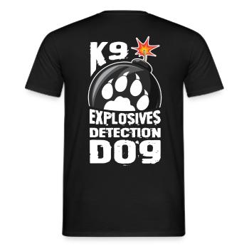 Chien Police Service Militaire Chien Explosifs - T-shirt homme - noir - Dos - AI Model Male 178 light (178cm)