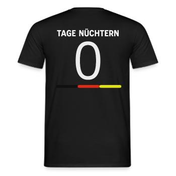 Tage Nüchtern 0 - Männer T-Shirt - Schwarz - Hinten - AI Model Male 178 light (178cm)