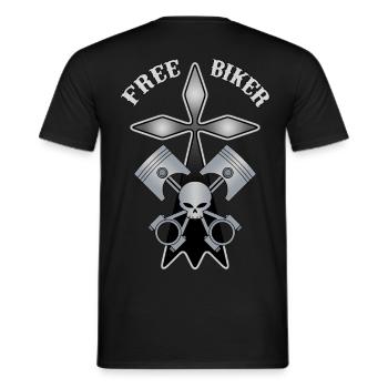breizh biker - Men's T-Shirt - black - Back - AI Model Male 178 light (178cm)