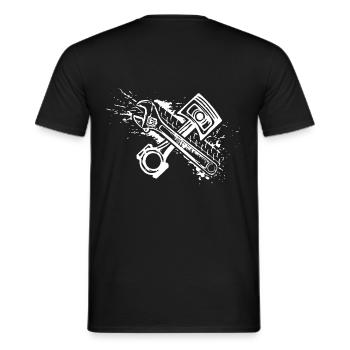 Kolbenmotor Rennfahrer Mechaniker Motorsport Auto - Männer T-Shirt - Schwarz - Hinten - AI Model Male 178 light (178cm)