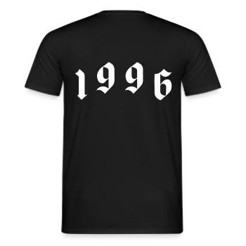 1996 year - Men's T-Shirt - black - Back - AI Model Male 178 light (178cm)
