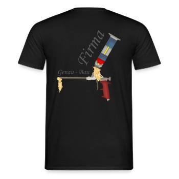 Pour les ouvriers du bâtiment - artisans - entreprise Construction exacte - T-shirt homme - noir - Dos - AI Model Male 178 light (178cm)