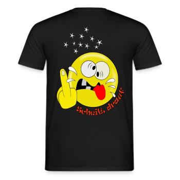 Lustig Smiley spaßig - Männer T-Shirt - Schwarz - Hinten - AI Model Male 178 light (178cm)