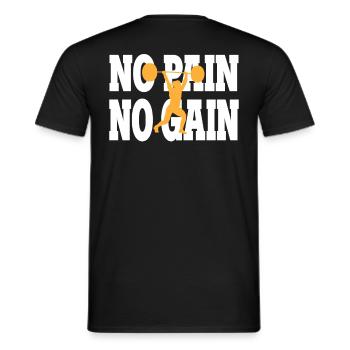 No Pain No Gain - Fitness Gym - Männer T-Shirt - Schwarz - Hinten - AI Model Male 178 light (178cm)