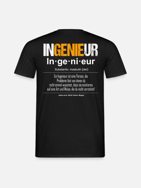 Ingenieur Substantiv Lustig Sprüche Fun Shirt - Männer T-Shirt - Schwarz