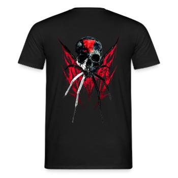 black widow skull - Men's T-Shirt - black - Back - AI Model Male 178 light (178cm)