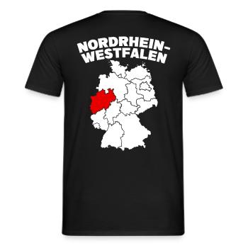Bundesland Nordrhein-Westfalen - Männer T-Shirt - Schwarz - Hinten - AI Model Male 178 light (178cm)